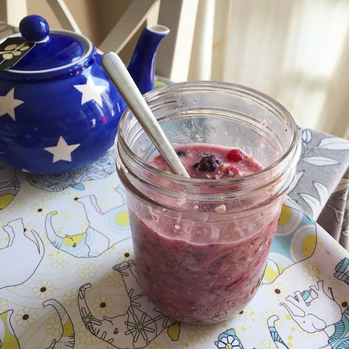 Overnight Oats: Base Method + 3 Swaps, plated