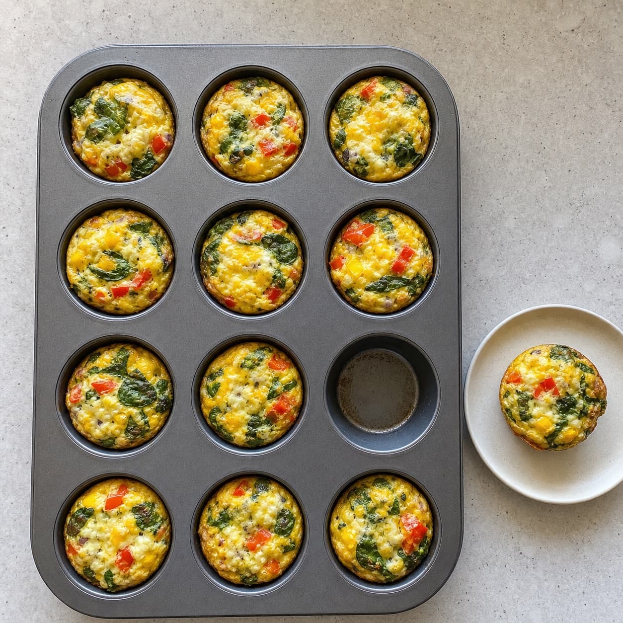 High-Protein Egg Muffins, plated