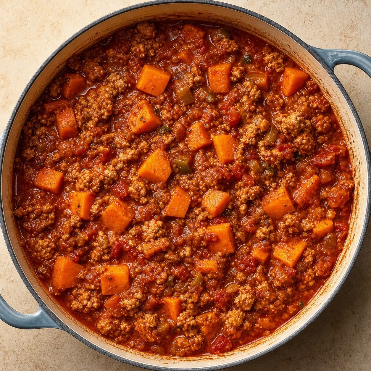 Turkey & Sweet Potato Chili, plated